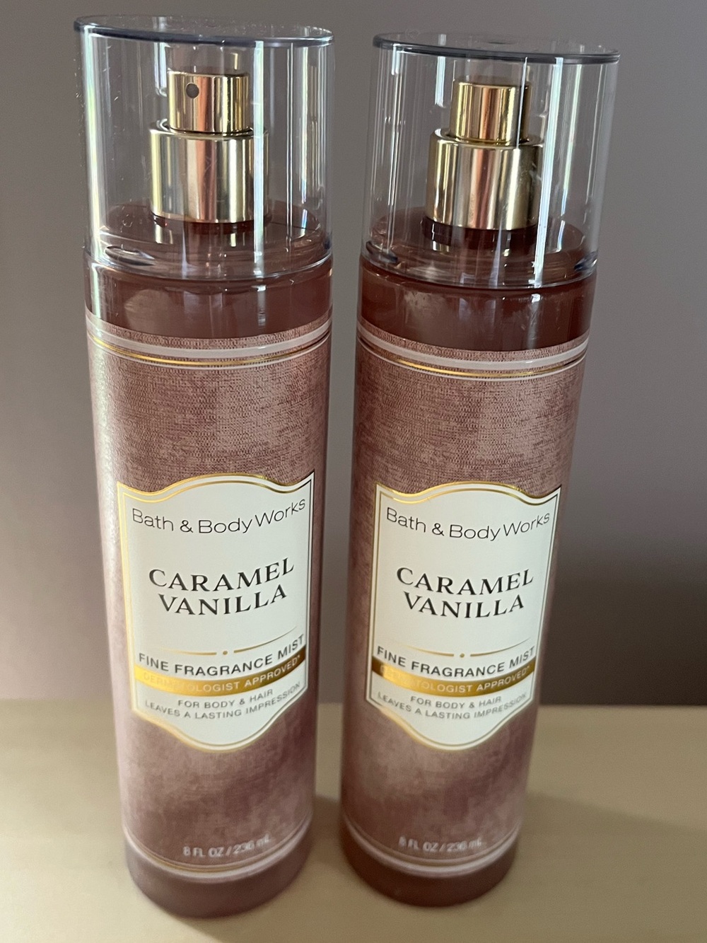 Two New Bath & Body Works Caramel Vanilla Fine Fragrance Mists Discontinued Scen